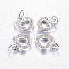 Long-Lasting Plated Brass Micro Pave Cubic Zirconia Charms X-ZIRC-F069-50P-1