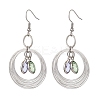 Glass Oval Dangle Earrings EJEW-JE05724-01-1