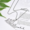 201 Stainless Steel Arabic Pendant Box Chain Necklaces for Women Men NJEW-R013-06P-1