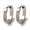 304 Stainless Steel Clear Cubic Zirconia Hoop Earrings EJEW-D331-18B-P-2