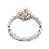 Round Natural Pearl & Cubic Zirconia Finger Rings STER-Z009-09P-3