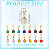 56Pcs 4 Color Glass Pendant Decorations HJEW-GA00044-2