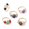 Copper Wire Wrapped Finger Rings RJEW-JR00718-1
