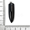 Natural Black Banded Agate(Dyed & Heated) Pointed Pendants G-F820-12L-3