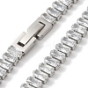 304 Stainless Steel Pave Cubic Clear Zirconia Rectangle Link Necklaces for Women NJEW-Z041-04P-02-2