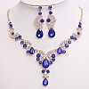 Teardrop & Moon Alloy Rhinestone Pendant Necklace & Stud Dangle Earring FS-WG0A8BD-12-1