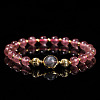 Natural Strawberry Quartz Beads Stretch Bracelets WGCCAF7-03-1