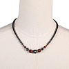Round Synthetic Non-magnetic Hematite & Red Stone Graduated Beaded Necklaces with Magnetic Clasps FS-WG3B67F-01-4