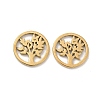 304 Stainless Steel Tree of Life Charms STAS-H214-21G-1