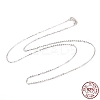 Anti-Tarnish Rhodium Plated 925 Sterling Silver Cable Chains Necklace for Women STER-I021-08B-P-2