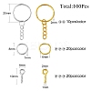 20Pcs 2 Colors Iron Split Key Rings PALLOY-CJ0002-65-2