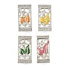 Brass Crystal Rhinestone Rectangle with Leaf Multi-Strands Links KK-P306-16P-1