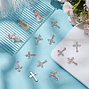 20Pcs Cross Silver Plated Zinc Alloy Cabochons MRMJ-HY0001-31-4
