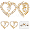 6Pcs Rack Plating Brass Micro Pave Clear Cubic Zirconia Pendants KK-BBC0016-04-1