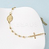 Religion 304 Stainless Steel Link Bracelets BJEW-F524-05B-G-3