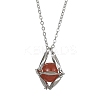 Mixed Round Natural Gemstone Pendant Necklaces NJEW-JN04548-02-2