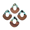 Transparent Resin and Walnut Wood Pendants RESI-T057-07J-1
