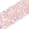 Electroplate Transparent Glass Beads Strands GLAA-N021-4mm-10-1