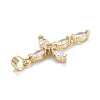 Brass Micro Pave Clear Cubic Zirconia Pendants X-ZIRC-M115-30G-3
