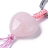 Natural Rose Quartz Heart with Mixed Gemstone Tassel Keychains KEYC-P012-03P-04-2