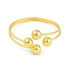 Round Brass Open Cuff Torque Bangles for Women BJEW-Z074-03G-2