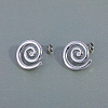 Rotating Thread Mosquito Coil Holder Brass Stud Earrings NN8034-2