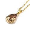 Brass Glass Pendants Necklaces NJEW-K269-09G-3
