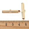 Brass Slide On End Clasp Tubes KK-N254-119G-04-3