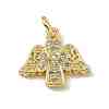 Brass Micro Pave Clear Cubic Zirconia Pendants ZIRC-F132-84G-1