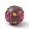 Opaque Painted Glass Beads GLAA-B001-01G-2