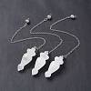 Natural Quartz Crystal Pointed Dowsing Pendulums AJEW-B020-03P-08-1