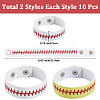 20Pcs 2 Styles Leather Wide Cord Bracelet with Snap Button for Men Women GUQI-CL0001-02B-2