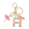 Letter A~Z Transparent Glitter Resin Pendant Keychains KEYC-FZ00024-18-1