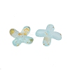 Metal Enlaced Acrylic Bead Caps OACR-G044-01J-2