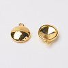 Tibetan Style Alloy Flat Round Charm Pendant Rivoli Xilion Pointed Back Chaton Rhinestone Settings PALLOY-O034-A-G01-1