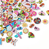 300Pcs 6 Style Painted Poplar Wood Buttons FIND-MP0001-08-4