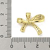 Bowknot Rack Plating Brass Clear Cubic Zirconia Pendants KK-Z053-14G-04-3