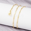 Brass Ball and Column Link Chains Necklace for Women NJEW-P265-22G-2