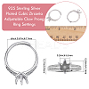 4Pcs Brass Micro Pave Cubic Zirconia Adjustable Rings Settings KK-BBC0023-81-2