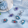 6Pcs 3 Colors Glass Seed Beaded Pendants PALLOY-GO00026-4