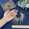 2Pcs Bohemian Brass Full Crystal Rhinestone Tassel Anklets for Women AJEW-PH0007-81G-3