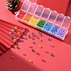 350Pcs 7 Style Baking Paint & Electroplate Glass Beads EGLA-YW0001-18-8