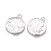 Tibetan Style Alloy Coin Pendants TIBEP-GC001-P-NR-2