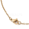 Glass Seed Beads & Shell Pearl Beaded Christmas Wreath Pendant 304 Stainless Steel Cable Chain Necklaces NJEW-MZ00121-5