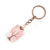 Tree of Life Wire Wrapped Rectangle Natural Rose Quartz Gemstone Pendant Keychain FIND-PW0017-05A-1