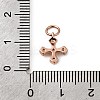 Brass Micro Pave Cubic Zirconia Tiny Cross Charms ZIRC-G128-04-1-4