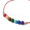 2Pcs 2 Color Natural & Synthetic Mixed Gemstone Round Braided Bead Anklets Set AJEW-AN00551-4