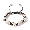 Synthetic Turquoise Starfish & Turtle Braided Bead Bracelet BJEW-TA00388-02-1