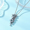 Electroplate Synthetic Non-magnetic Hematite Round Cluster Pendant 304 Stainless Steel Box Chain Necklaces NJEW-JN05888-1