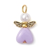 Acrylic & ABS Plastic Imitation Pearl Angel Pendants PALLOY-JF04466-01-3